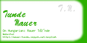 tunde mauer business card